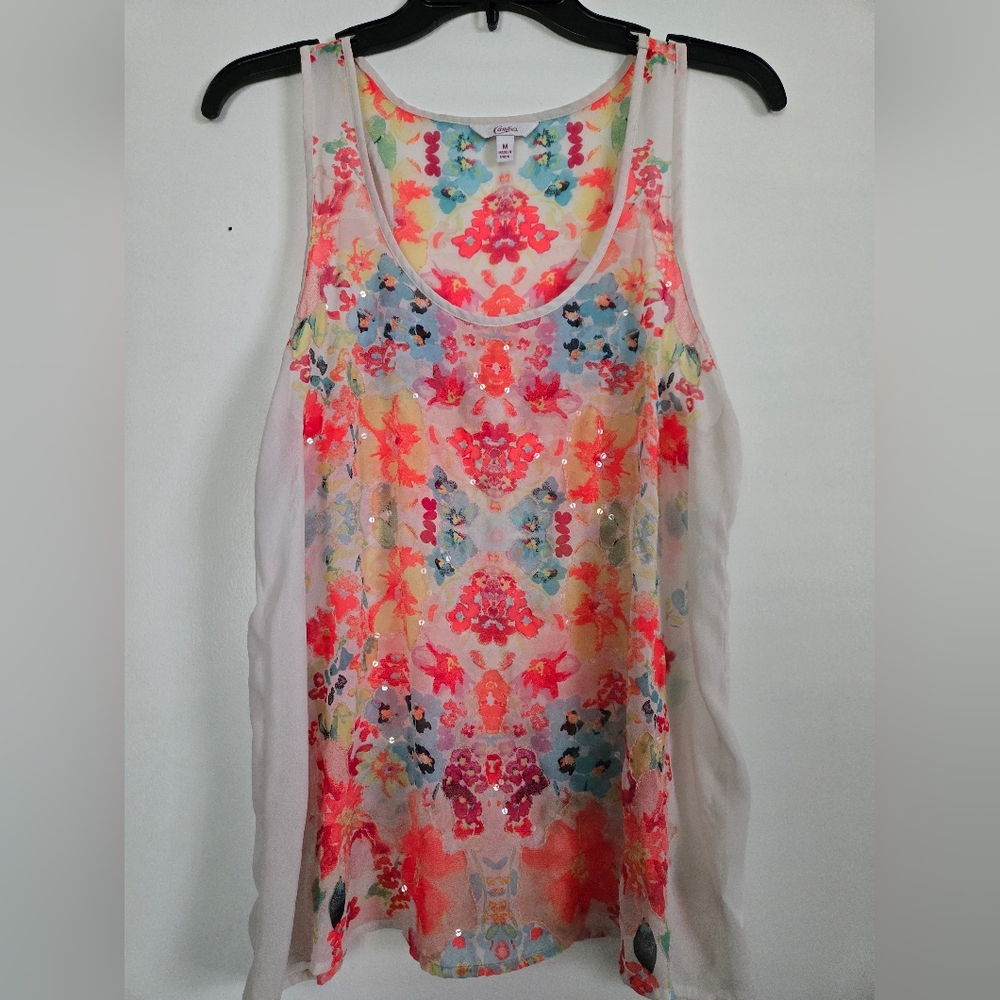 Chico's Multicolor Floral Tank Top